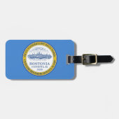 Flagge von Boston, Gepäckmarke Massachusetts Gepäckanhänger (Vorderseite horizontal)