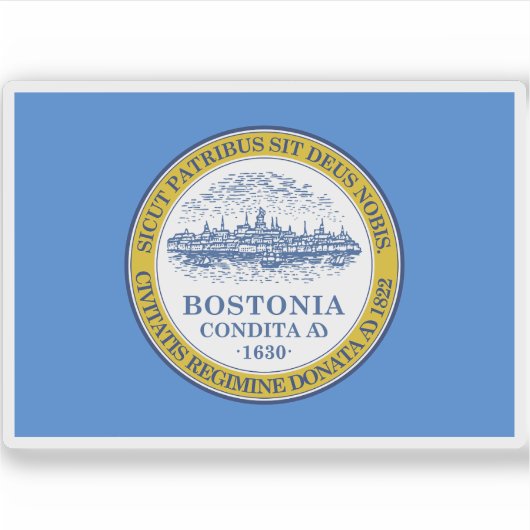 Flagge von Boston, Massachusetts Aufkleber (Vorderseite)