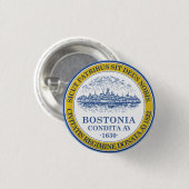 Flagge von Boston, Massachusetts Button (Vorne & Hinten)