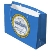 Flagge von Boston, Massachusetts Große Geschenktüte (Rückseite Schrägansicht)