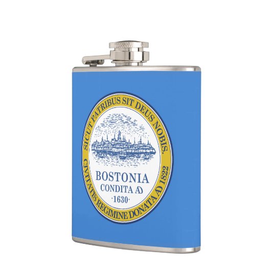 Flagge von Boston, Massachusetts Hip Flask Flachmann (Links)