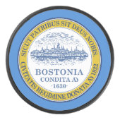 Flagge von Boston, Massachusetts Hockey Puck (Vorderseite)