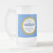 Flagge von Boston, Massachusetts Mattiertes Glasbä Mattglas Bierglas (Links)