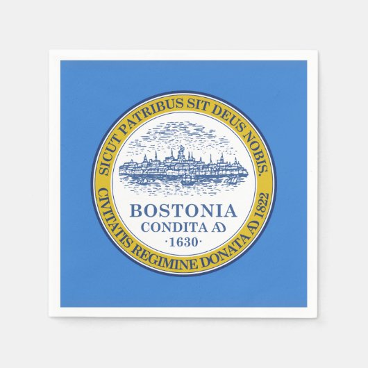Flagge von Boston, Massachusetts Paper Napkins Serviette (Vorderseite)