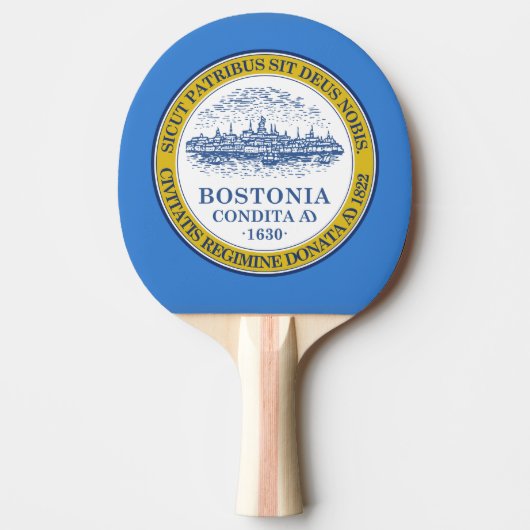 Flagge von Boston, Massachusetts Ping-Pong Paddle Tischtennis Schläger (Vorderseite)