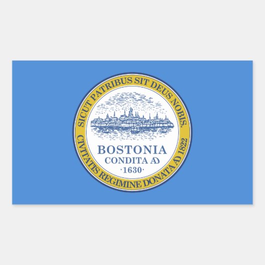 Flagge von Boston, Massachusetts Rechteckkantstick Rechteckiger Aufkleber (Vorderseite)