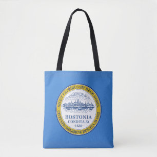 Flagge von Boston, Massachusetts Tote Tag Tasche