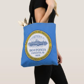 Flagge von Boston, Massachusetts Tote Tag Tasche (Von Nahem)