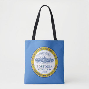 Flagge von Boston, Massachusetts Tote Tag Tasche