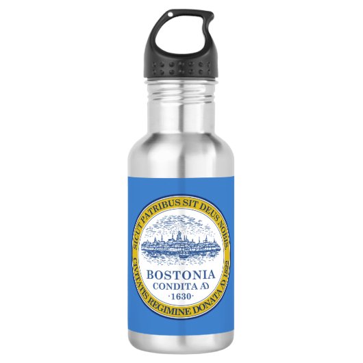 Flagge von Boston, Massachusetts Wasserflasche (Vorderseite)