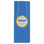 Flagge von Boston, Massachusetts Weinbeutel Geschenktüte Für Weinflaschen (Vorderseite)