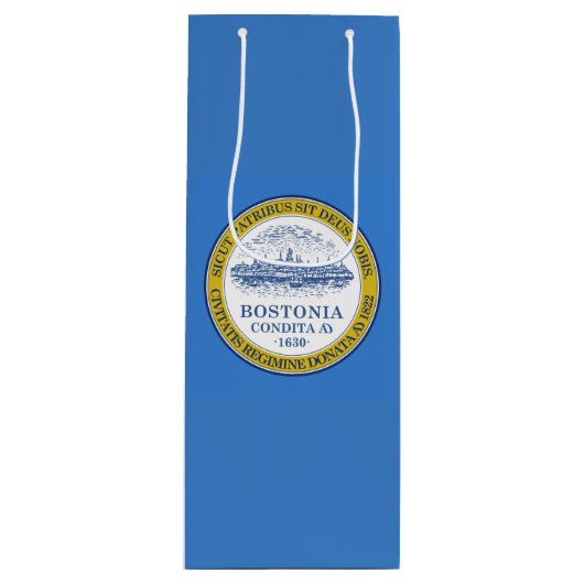 Flagge von Boston, Massachusetts Weinbeutel Geschenktüte Für Weinflaschen (Vorderseite)