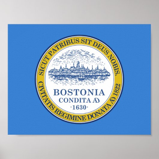 Flagge von Boston, Poster von Massachusetts (Vorne)