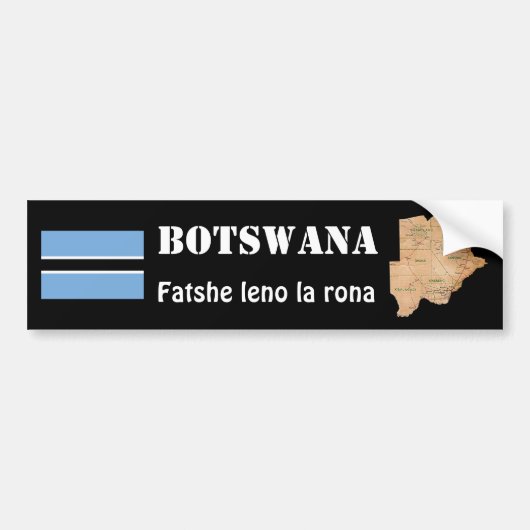 Flagge von Botswana + Autoaufkleber Karte (Vorne)