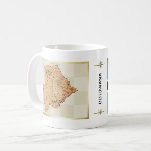 Flagge von Botswana + Karte Tasse (Vorderseite Links)