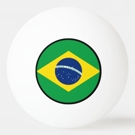 Flagge von Brasilien, brasilianisch Tischtennisball (Vorderseite)
