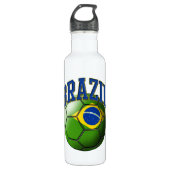Flagge von Brasilien Fußball Ball Liberty Bo Trinkflasche (Vorderseite)