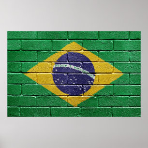 Flagge von Brasilien Poster