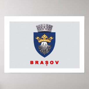 Flagge von Brasov Poster
