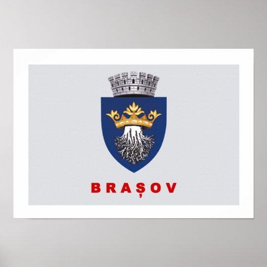 Flagge von Brasov Poster (Vorne)