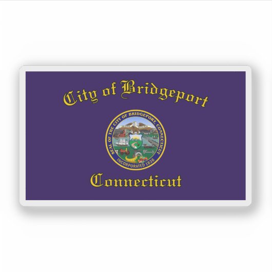 Flagge von Bridgeport, Connecticut Aufkleber (Vorderseite)