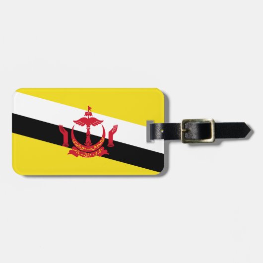 Flagge von Brunei Gepäckanhänger (Vorderseite horizontal)
