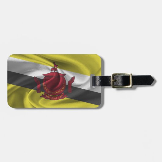 Flagge von Brunei Gepäckanhänger (Vorderseite horizontal)