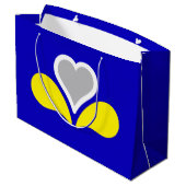 Flagge von Brüssel, Belgien Große Geschenktasche Große Geschenktüte (Rückseite Schrägansicht)