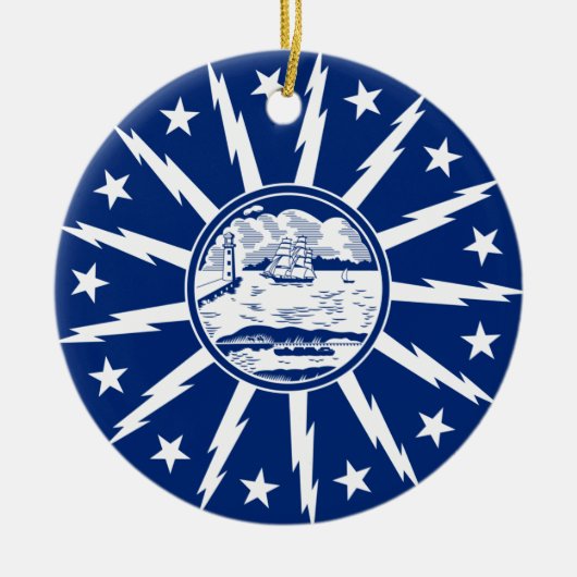 Flagge von Buffalo, New York Keramik Ornament (Vorne)