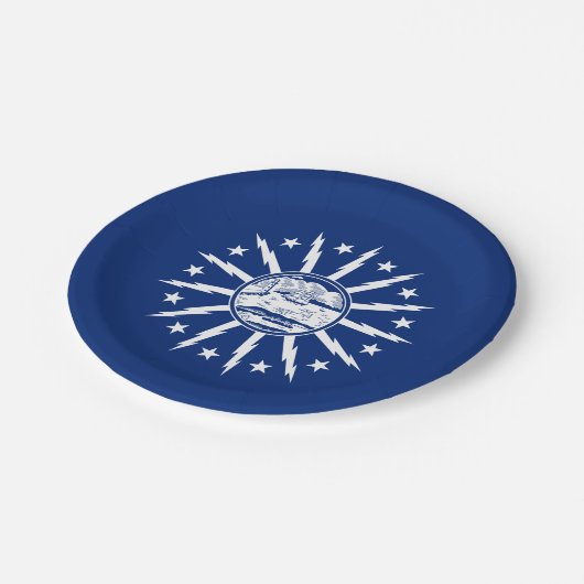 Flagge von Buffalo, New Yorker Papiertafel Pappteller (Schrägansicht)