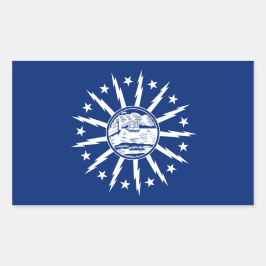Flagge von Buffalo, New Yorker rechteckiger Aufkle Rechteckiger Aufkleber (Vorderseite)