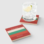 Flagge von Bulgarien auf rotem Hintergrund Steinuntersetzer (Seitenansicht)
