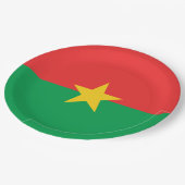 Flagge von Burkina Faso Pappteller (Schrägansicht)