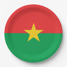 Flagge von Burkina Faso Pappteller