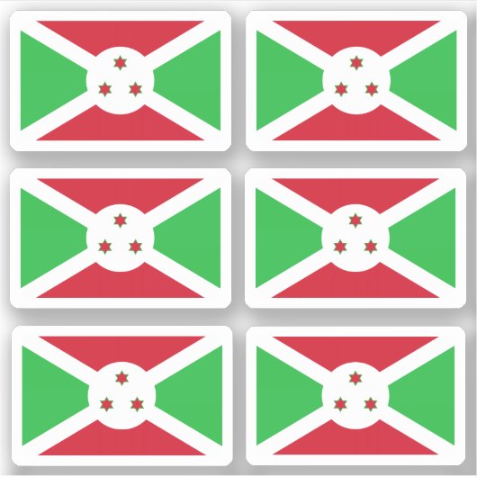 Flagge von Burundi - eine Sammlung Sticker (Vorderseite)