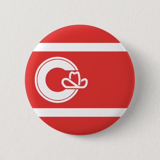 Flagge von Calgary, Alberta Button (Vorderseite)
