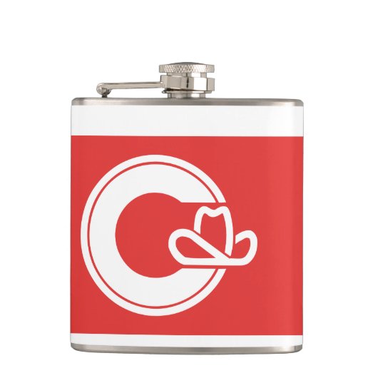 Flagge von Calgary, Alberta Flasche Flachmann (Vorderseite)