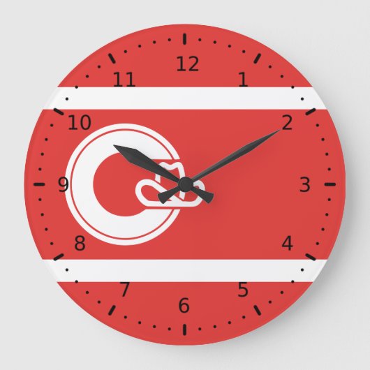 Flagge von Calgary, Alberta Große Wanduhr (Vorderseite)
