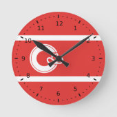 Flagge von Calgary, Alberta Runde Wanduhr (Vorderseite)