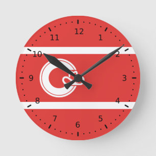 Flagge von Calgary, Alberta Runde Wanduhr