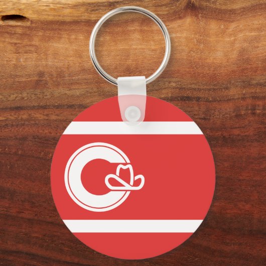 Flagge von Calgary, Alberta Schlüsselanhänger (Vorderseite)