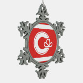 Flagge von Calgary, Alberta Schneeflocken Zinn-Ornament (Links)