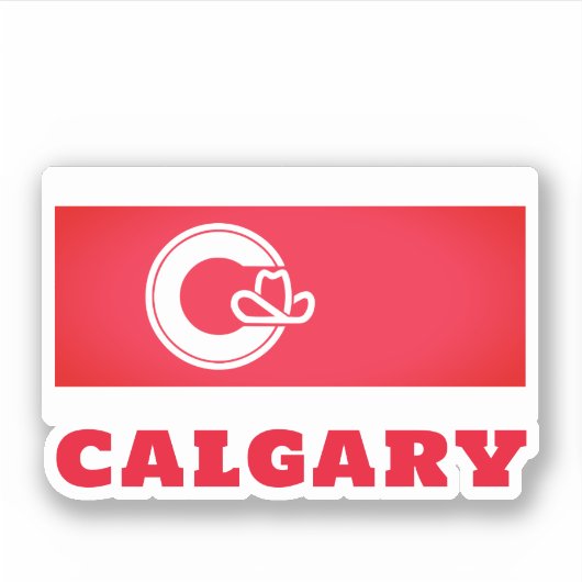 Flagge von Calgary, KANADA Aufkleber (Vorderseite)