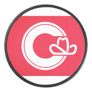 Flagge von Calgary, KANADA Eishockey Puck