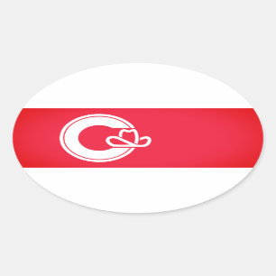 Flagge von Calgary, KANADA Ovaler Aufkleber