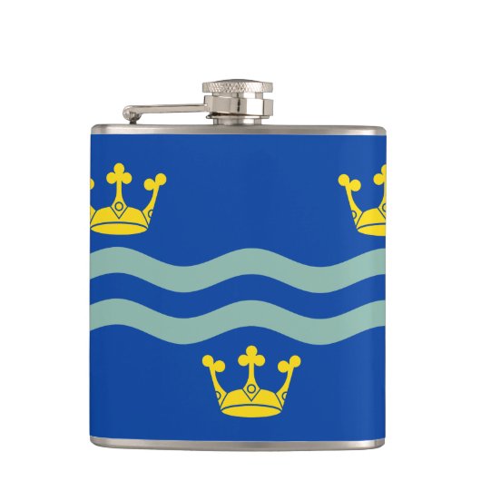 Flagge von Cambridgeshire Hip Flask Flachmann (Vorderseite)