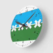 Flagge von Cedar Park, Texas Runde Wanduhr (Winkel)