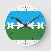 Flagge von Cedar Park, Texas Runde Wanduhr (Vorderseite)