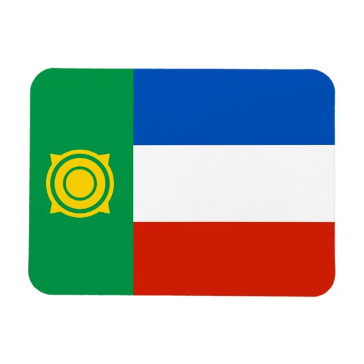 Flagge von Chakassien Magnet (Horizontal)