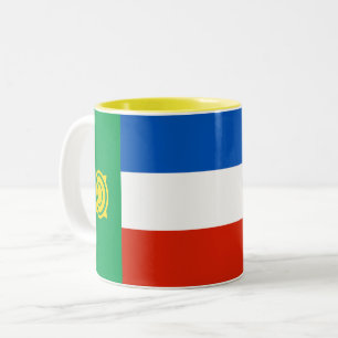 Flagge von Chakassien Zweifarbige Tasse